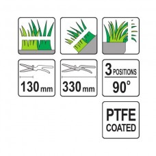 YATO Foarfeca pentru iarba, 130x330 mm, lama fixa..